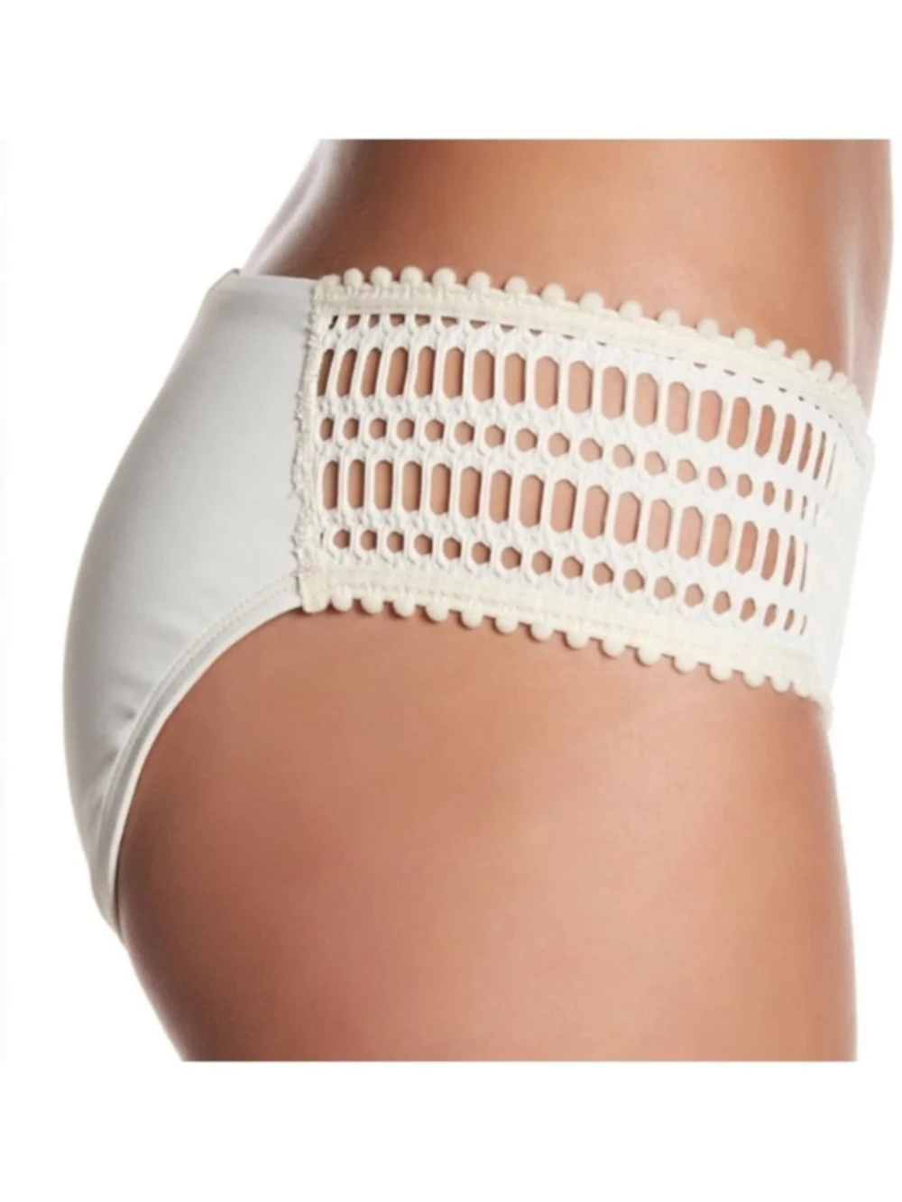 Robin Piccone Sophia Cream Crochet Bikini Swim Bottoms Size Medium